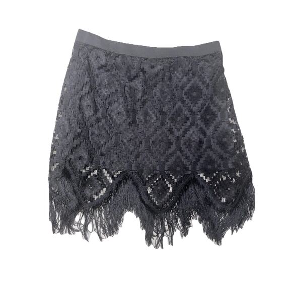 ROCK 47 Women’s Medium Black Fringe Boho Fall Gothic Western Skirt O17 - Picture 1 of 4